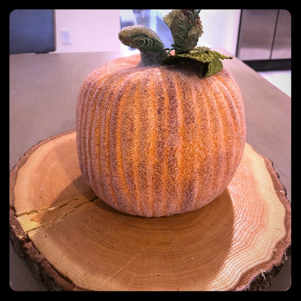 Ceramic Orange Pumpkin- sparkly